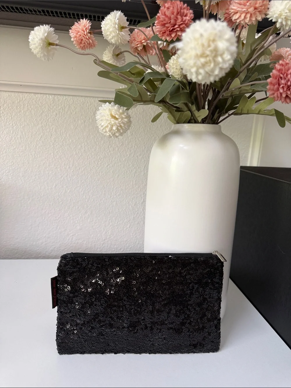 Black Sequin Cosmetic Bag “Your Best Friend”